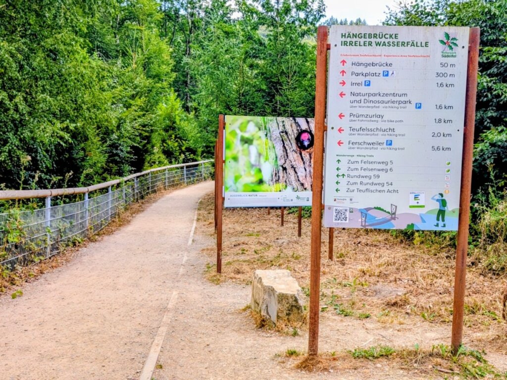Hängebrücke über der Prüm bei den Irreler Wasserfällen
