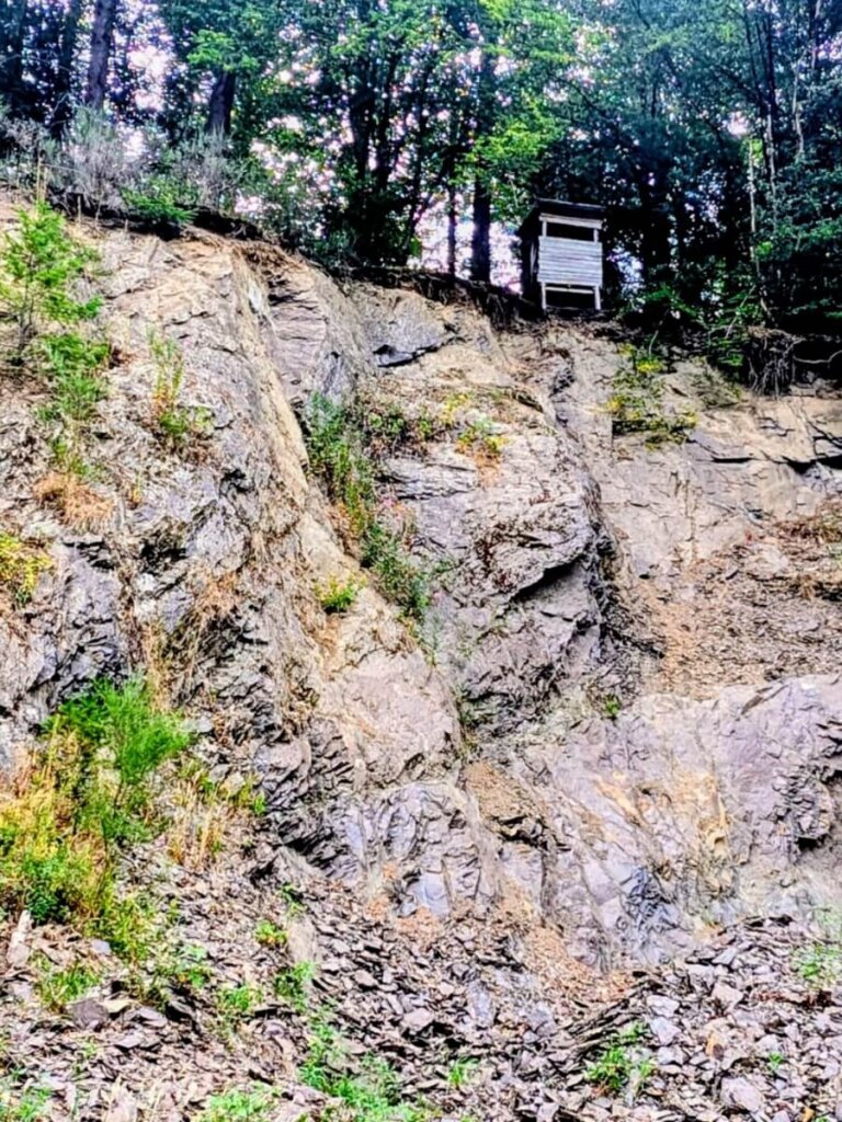 Felsiger Abschnitt am Wanderweg durch das Mühlenbachtal bei Daleiden